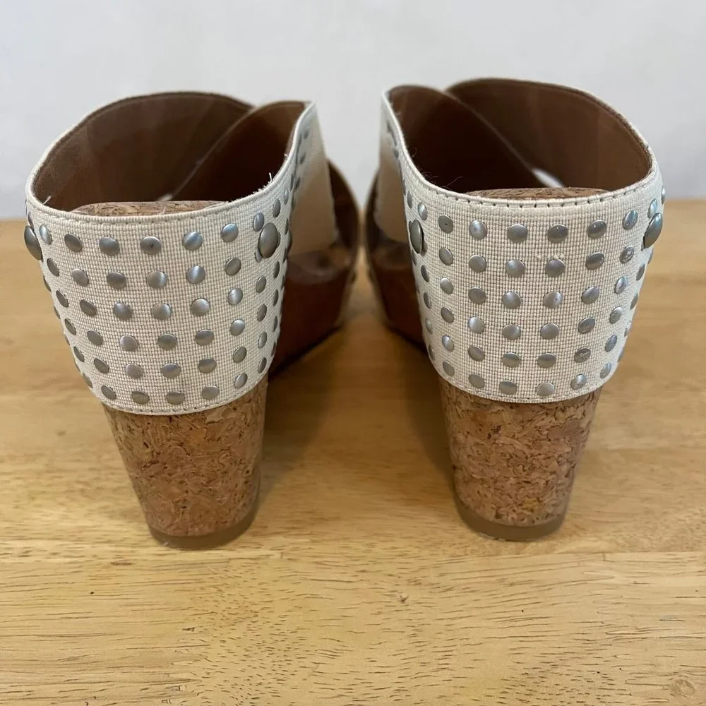 Lucky Brand White Miller Platform Cork Wedges